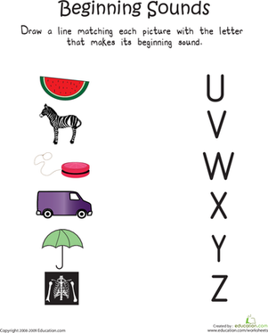 开始音：U到Z
