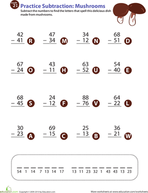 蔬菜数学大杂烩:两位数减法5