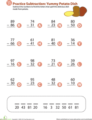 蔬菜数学大杂烩:两位数减法4