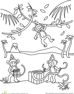 生日猴子彩色照片