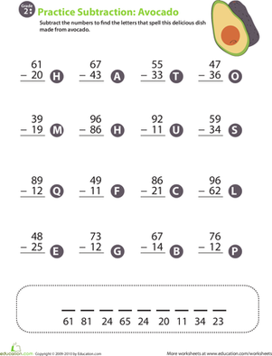 蔬菜数学大杂烩:两位数减法2