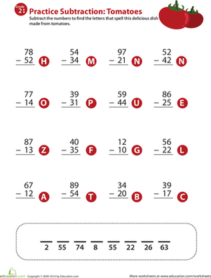 蔬菜数学大杂烩:两位数减法8
