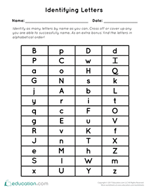 识别字母评估