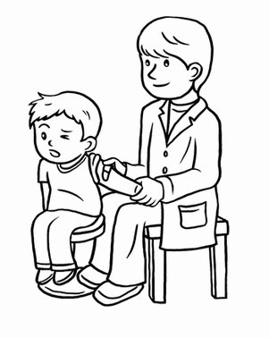 给ColortheKidGettingaFluShot着色