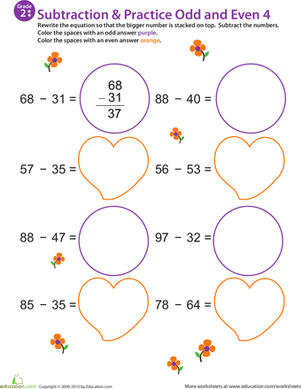 数学狂热:练习减法和算术；奇数/偶数4