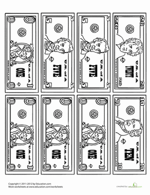 货币着色页