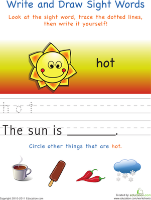 写和画单词：Hot