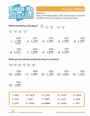 数学谜语:加法#5