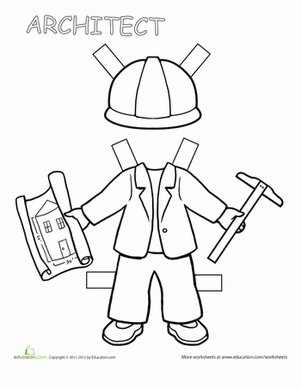 职业纸娃娃:女建筑师