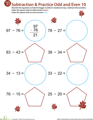 数学狂热:练习减法&奇数/偶数10