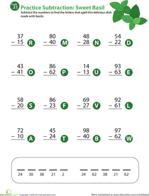 蔬菜数学大杂烩:两位数减法6