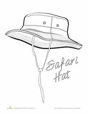 Safari帽子着色页