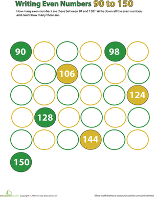 偶数：90-150