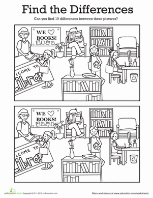 在图书馆找到不同之处