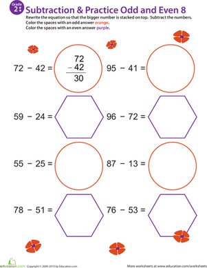 数学狂热:练习减法&奇数/偶数8