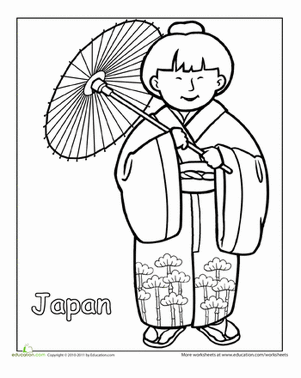 日本传统服装着色页