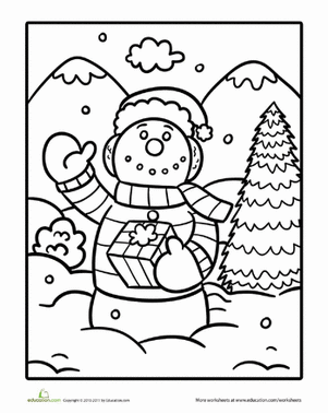 快乐雪人彩页