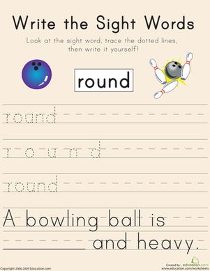 写下单词：Round