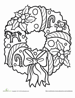 圣诞彩页:花环