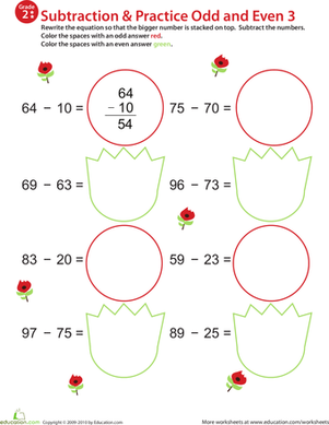数学狂热:练习减法和算术；奇数/偶数3