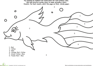 水彩画数字鱼