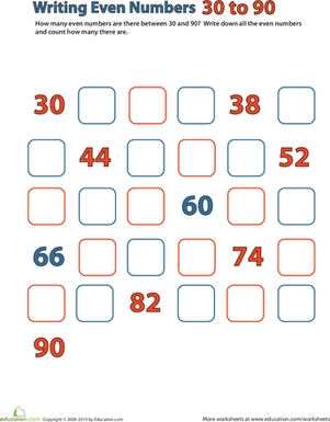 偶数：30-90