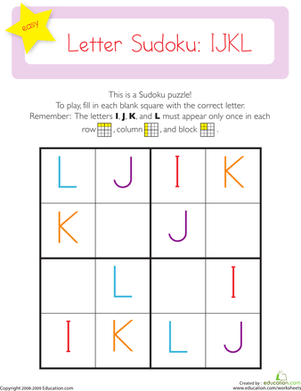 大写字母数独：IJKL