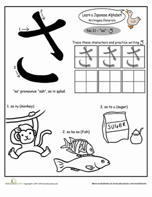 平假名字母：sa
