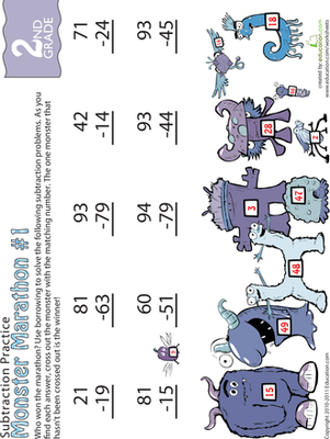 两位数减法