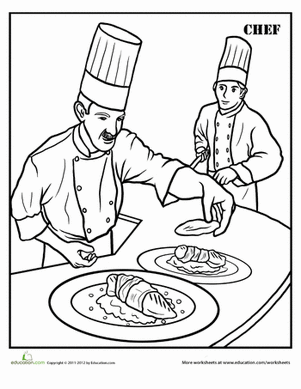 厨师着色页面