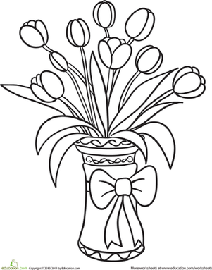 郁金香花束颜色页面