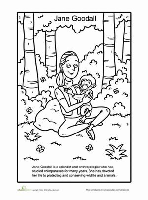 Jane Goodall彩色页面