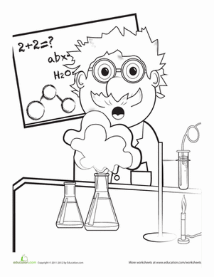 疯狂科学家着色页