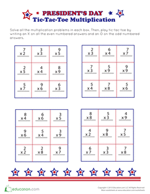 总统日的井字游戏数字