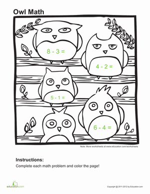 减法和颜色:猫头鹰