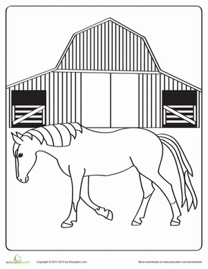 HorseandBorningPage颜色页面