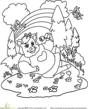 给白日做梦的猪上色