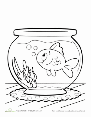 鱼缸着色页