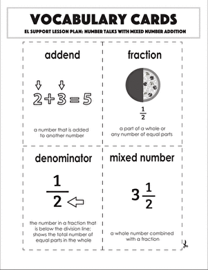 词汇卡:带混合数字加法的数字对话