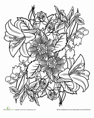 给花束着色曼陀罗