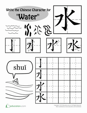 书写中文字符水