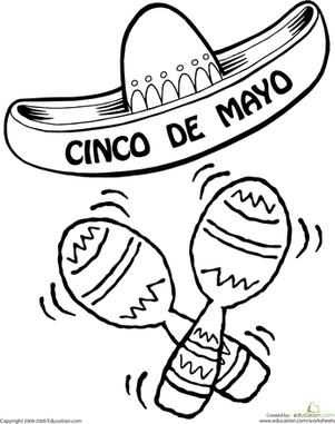 给Cinco De Mayo Sombrero上色