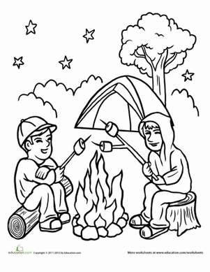 营火着色页