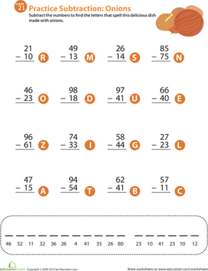 蔬菜数学大杂烩:两位数减法9