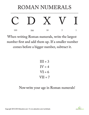 儿童罗马数字