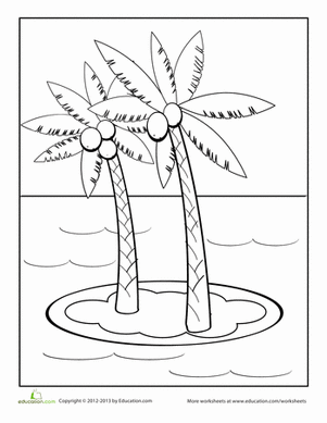 棕榈树着色页