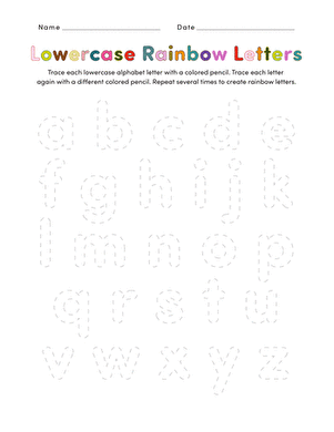 rainbowletters练习写小写字母