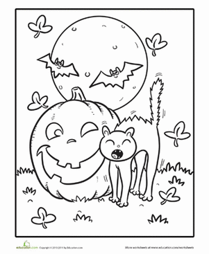 彩色万圣节小猫