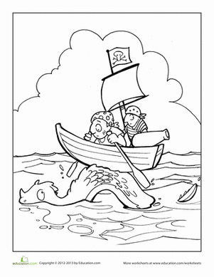 海龙着色页