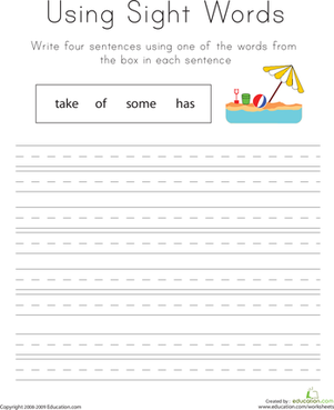 使用视觉词的句子：Take，Of，Some，Has